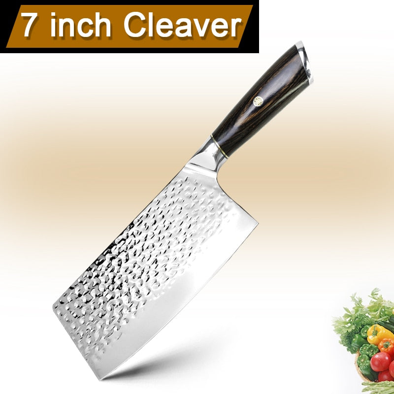 Chinese Kitchen Knives Meat Vegetables Slicing Knife Super Sharp Blade Stainless Steel Cleaver