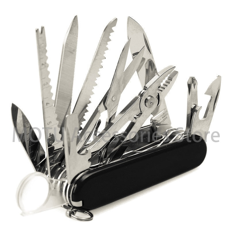 Swiss Fold Army Edc Folding Knife Pocket Army-Knives Multi-Tool Stainless-Steel 91mm