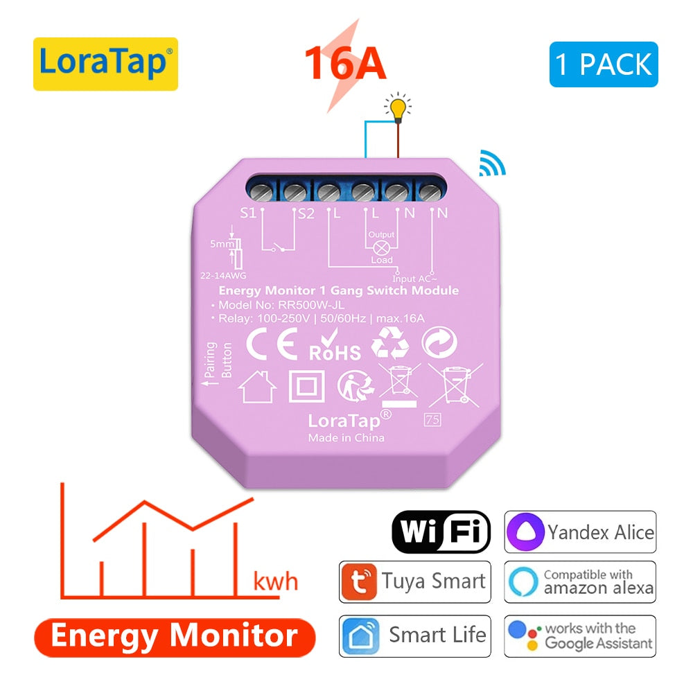 LoraTap Tuya Smart Life Wifi Switch Relay Breaker Module Automation Lighting Google Home Alexa Echo