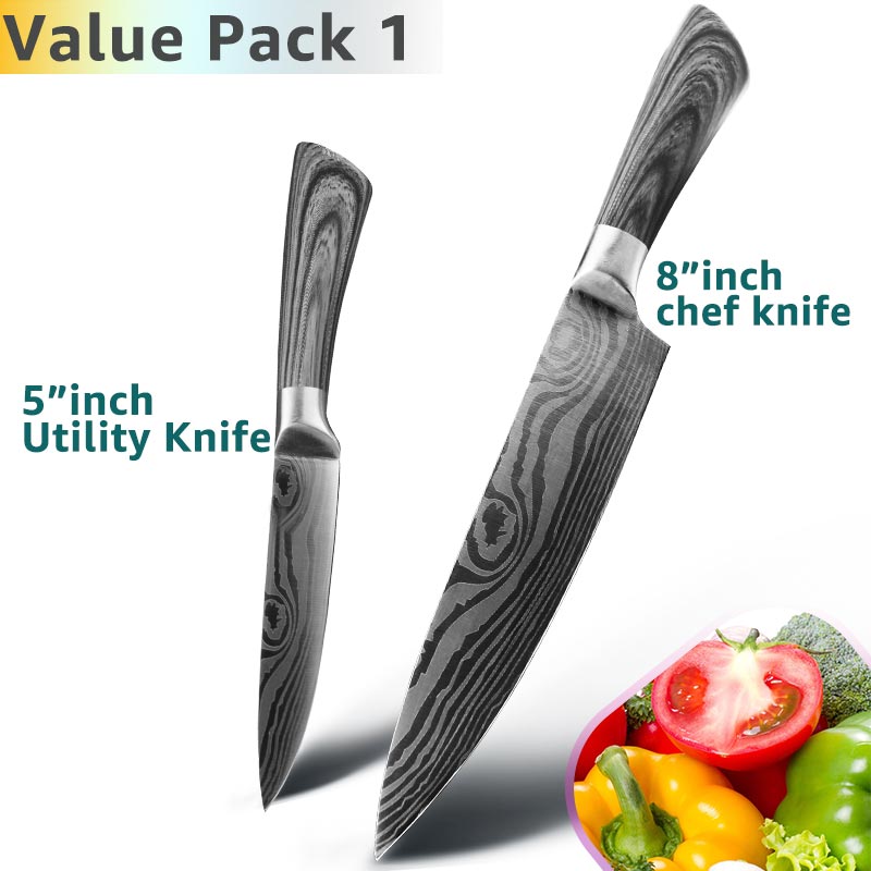 Kitchen Knife 5 7 8 inches stainless steel chef knives Meat Cleaver Santoku utility Cooking Set