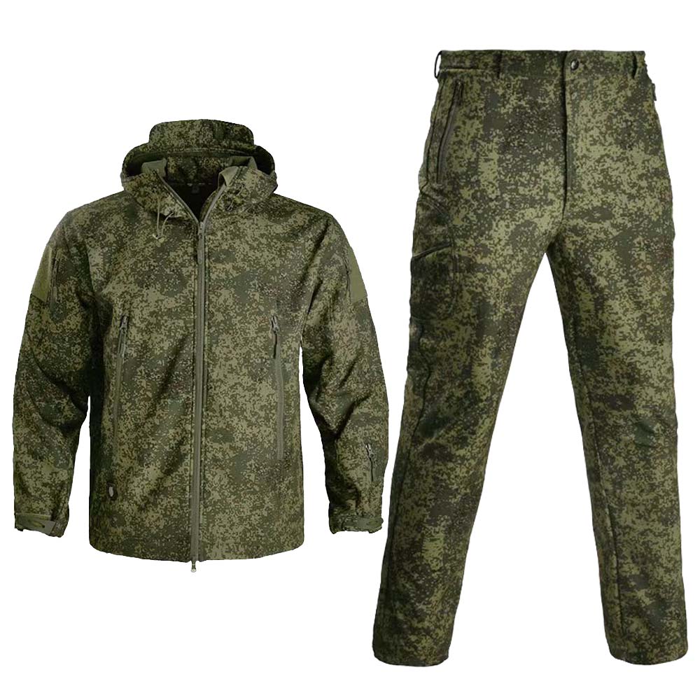 5XL Tactical Clothing Jackets + Pants Men Soft Fleece Jacket Army Windproof