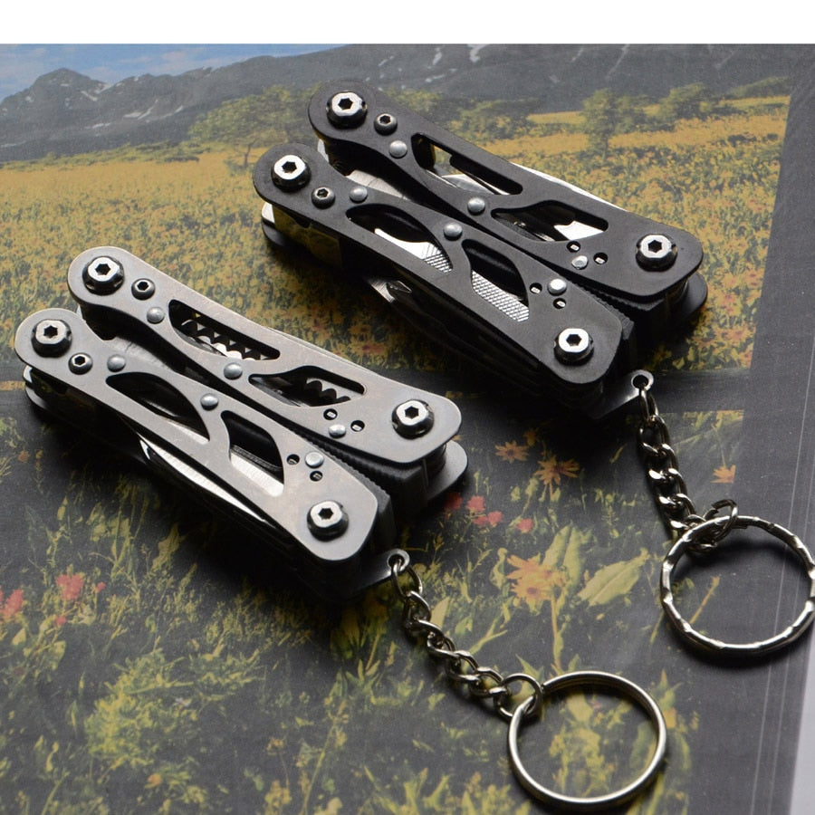 Portable Mini Multitool 420 Stainless Steel Multitool Pliers Knife Screwdriver for Outdoor