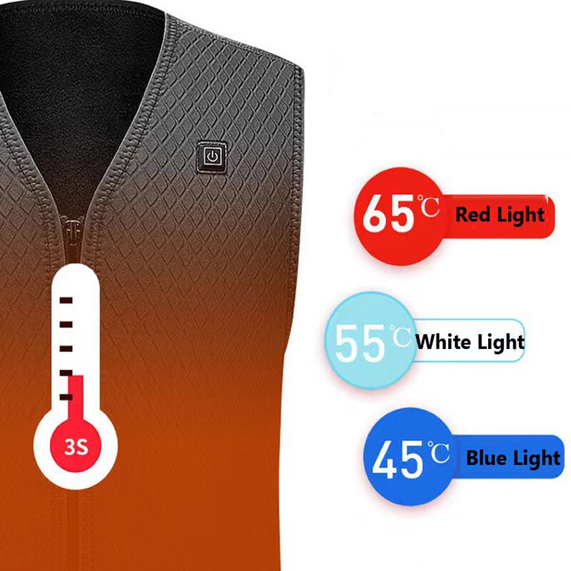 2022 USB Electric Jackets Heated Vest Winter Smart Heating Men Women Thermal