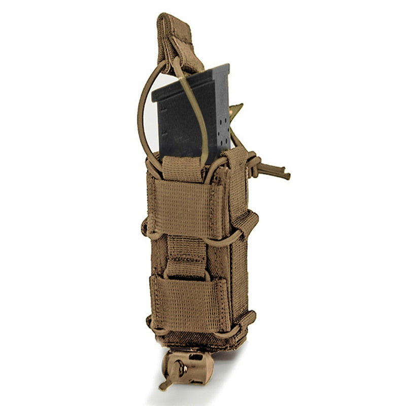 Tactical Magazine Pouch Pistol Single Mag Bag Molle Flashlight Pouch Torch Holder Hunting