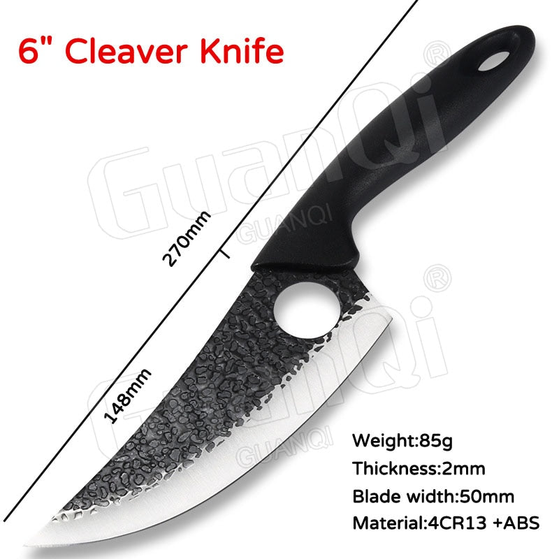 Fish Filleting Knife Stainless Steel Boning Handmade Kitchen Meat Cleaver Camping Cutter Chef Knives