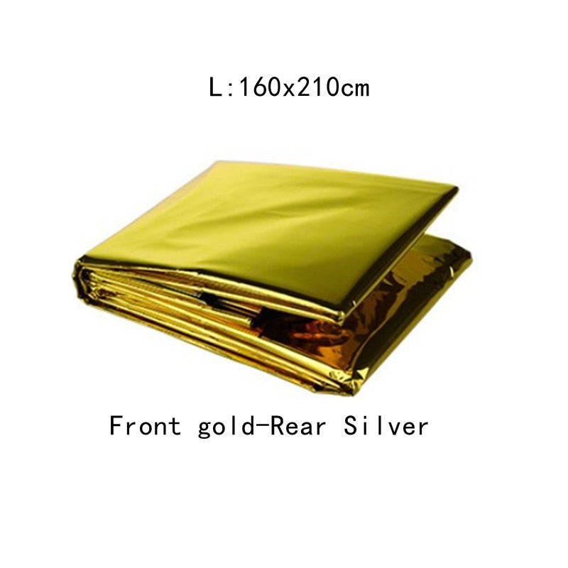 Outdoor Emergency Blanket Survive First Aid Military Rescue Kit Windproof Foil Thermal Blanket