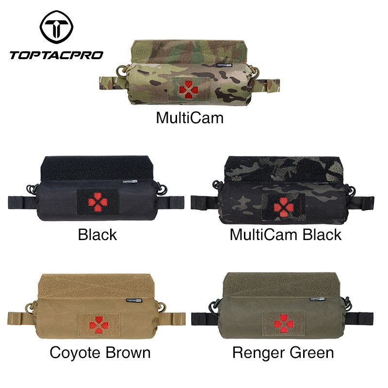 TOPTACPRO Tactical Roll 1 Trauma Pouch Medical Pouch IFAK First Aid Kit Pouch Camo