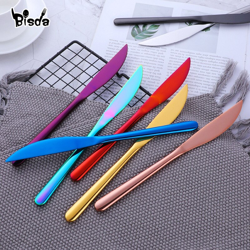 Dinner Knives Set Sharp Steak Knife Western black knife Restaurant Table Knife Gold Knives