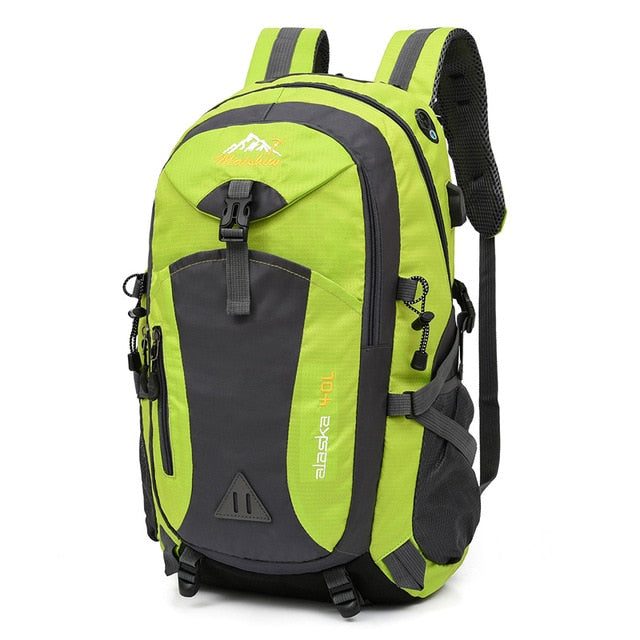 Men's Women's 40L Waterproof Backpack USB Climbing Travel Bag Men Outdoor Sports Camping Hiking