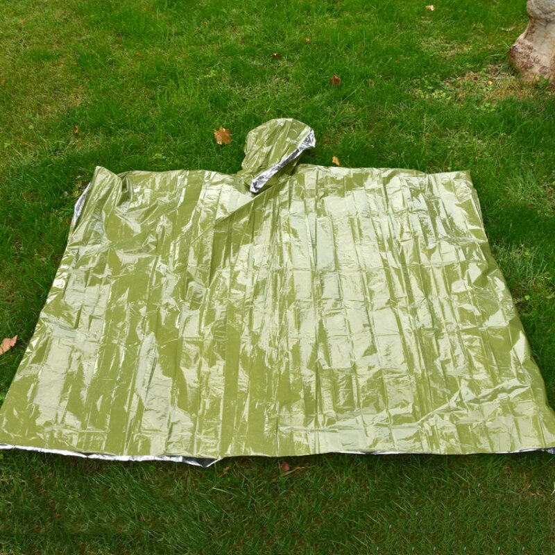 Emergency Blanket Survival Sleeping Bag Thermal Raincoat Aluminized Film Camping Hiking Waterproof