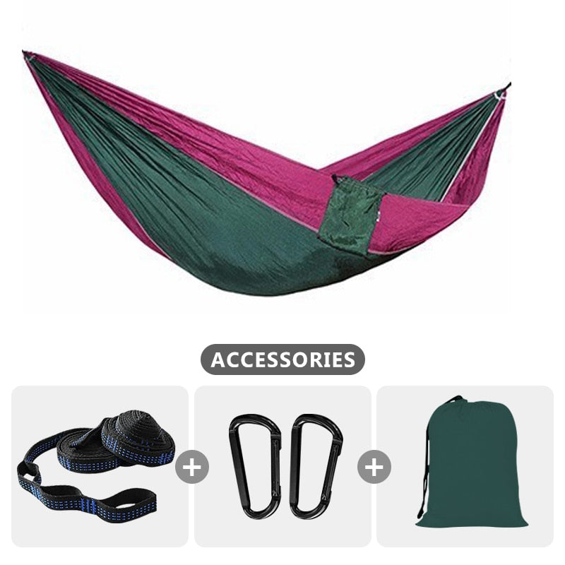 Camping Hammock For Single 220x100cm Outdoor Hunting Survival Portable Garden Yard