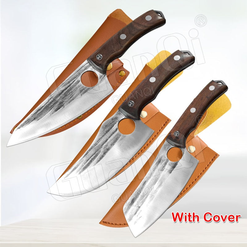 Fish Filleting Knife Stainless Steel Boning Handmade Kitchen Meat Cleaver Camping Cutter Chef Knives