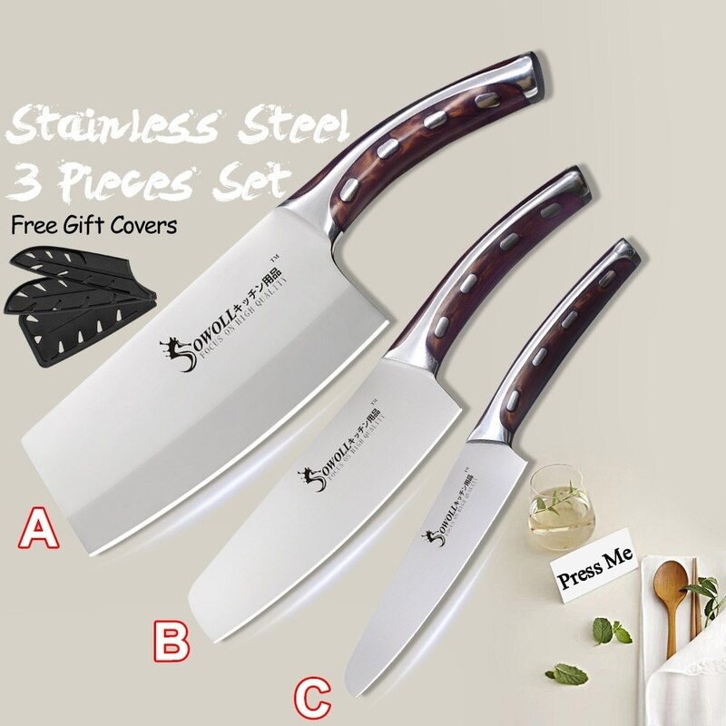 7 inch Chef Knife 4Cr13 Chinese Kitchen Knives Meat Fish Vegetables Slicing Knife Super