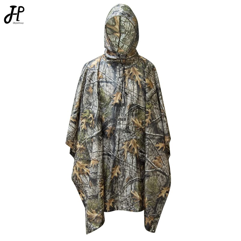 Outdoor Military Poncho 210T+PU Army War Tactical Raincoat Hunting Ghillie Suit Accessories