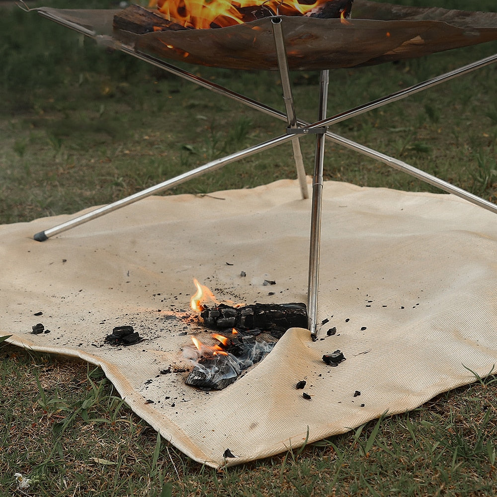 Camping Fireproof Cloth Flame Retardant Insulation Mat Blanket Glass Coated Heat