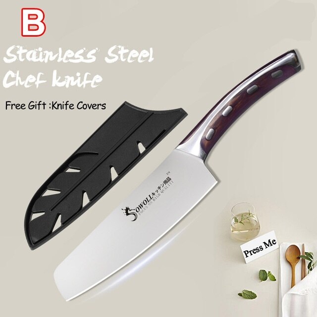 7 inch Chef Knife 4Cr13 Chinese Kitchen Knives Meat Fish Vegetables Slicing Knife Super