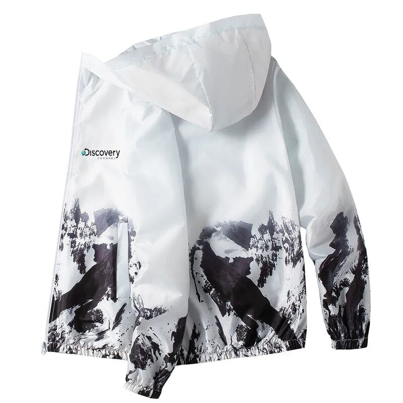 2023 Camping Discovery Rain Jacket Men Waterproof Sun Protection Clothing Quick Dry Skin