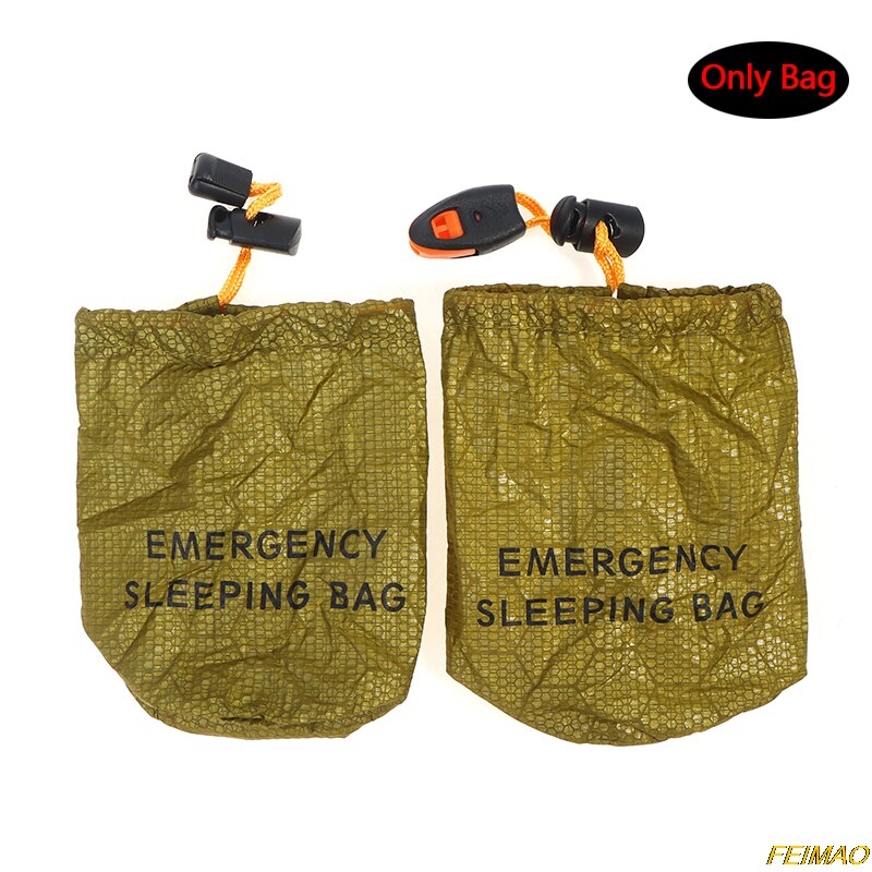 Outdoor Portable Drawstring Bag Emergency Survival Blanket With Whistle Storage Bag PE