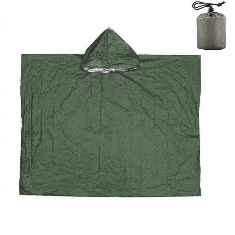 Emergency Thermal Poncho Blanket Lightweight Folding Water Resistant Windproof