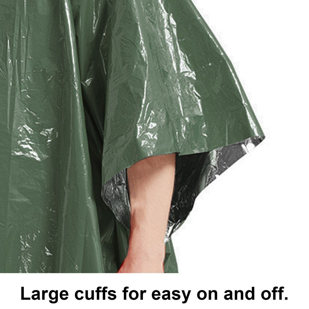 Emergency Raincoat Aluminum Film Disposable Poncho Cold Insulation Rainwear Blankets