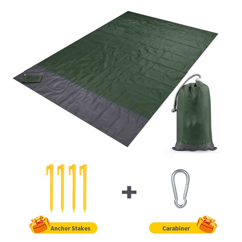 Beach Blanket Waterproof Sandproof Pocket Beach Mat Folding Camping Mattress Portable