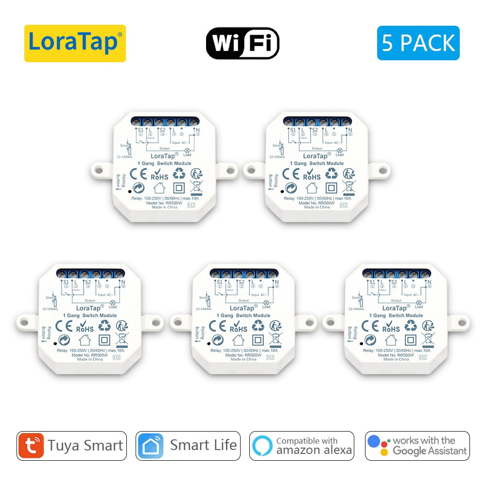 LoraTap Tuya Smart Life Wifi Switch Relay Breaker Module Automation Lighting Google Home Alexa Echo