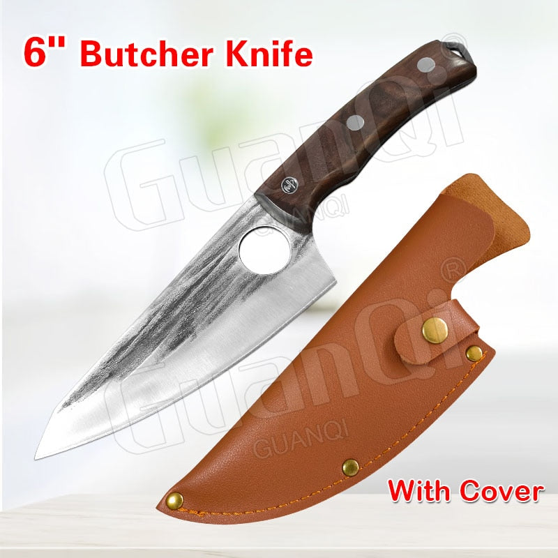 Fish Filleting Knife Stainless Steel Boning Handmade Kitchen Meat Cleaver Camping Cutter Chef Knives