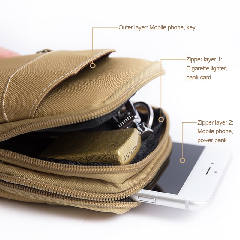 Nylon Tactical Bag Outdoor Molle Military Waist Fanny Pack Men Phone Pouch Camping Hunting