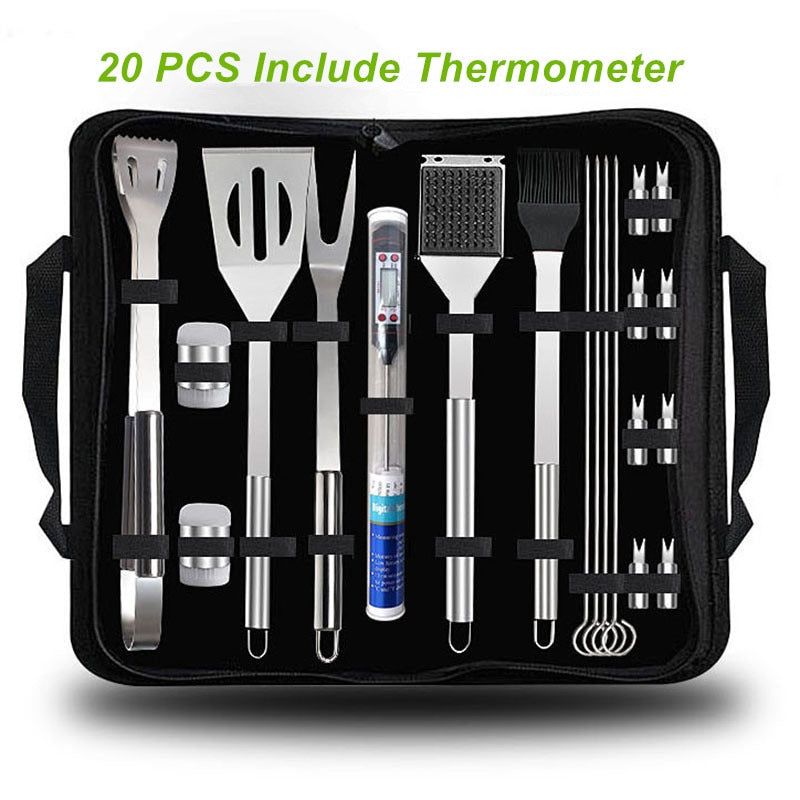 BBQ Tools Set Barbecue Utensil AccessoriesThermometer Barbeque Grilling Outdoor Gril Tools