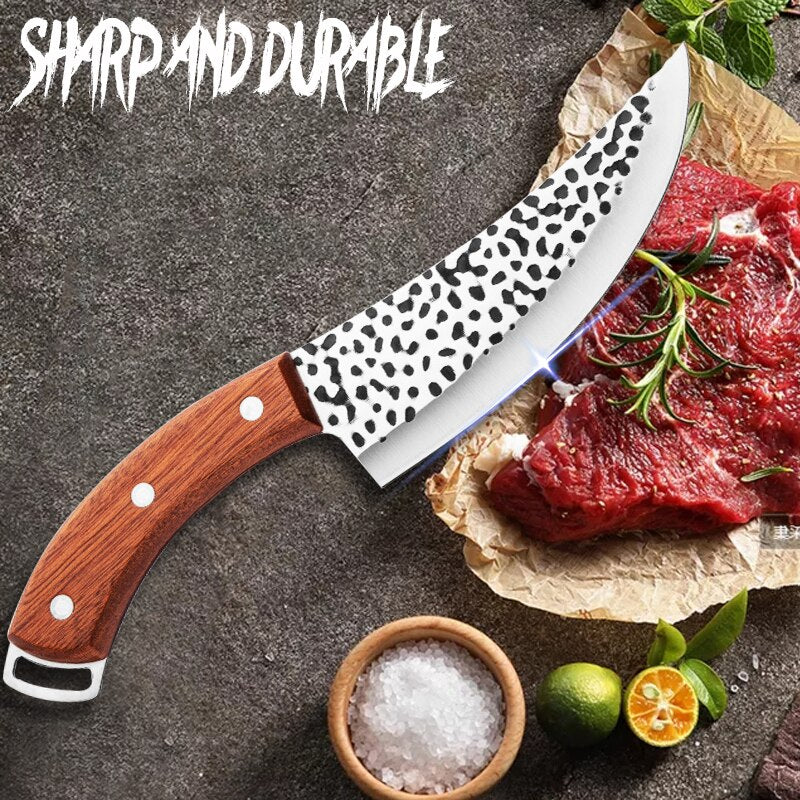 5.5" Kitchen Knife Professional Boning Knife Handmade  Forged Stainless Steel Outdoor Hunting