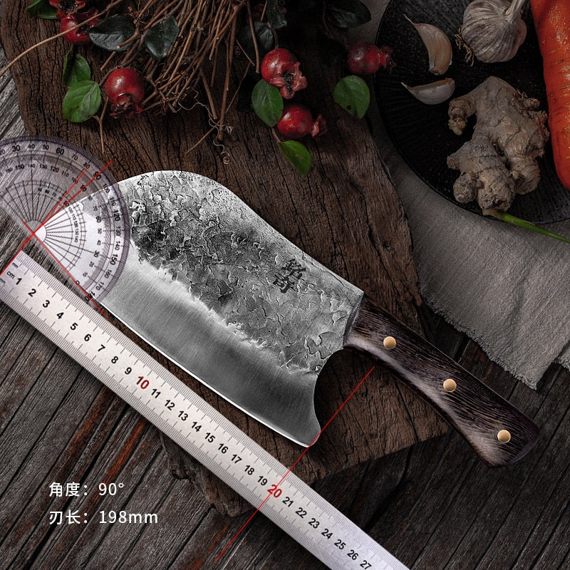 Kitchen Knife Hammer Stainless Steel Chef's Chopper Cooking Knives Wooden H Meat Slicer Butcher