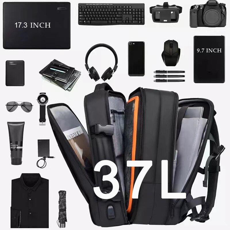 Laptop Backpack Large Waterproof School USB Charging Men Business Travel Backpack Man