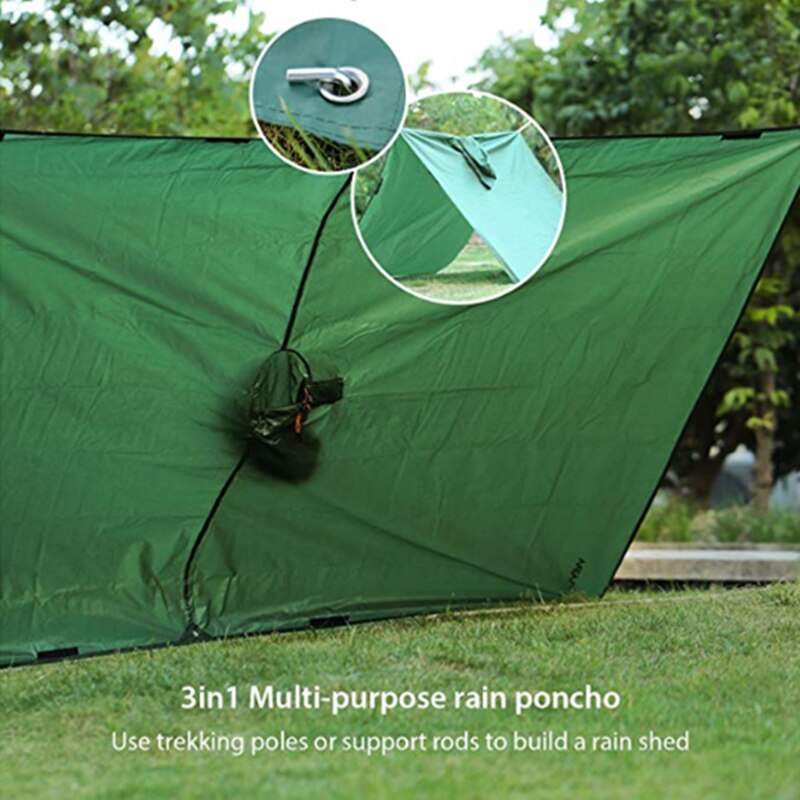 Multifunctional Raincoat Waterproof Survival Poncho Outdoor Camping Tent Mat for Hunting Hiking