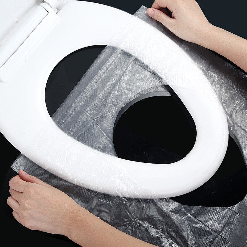 50Pcs Disposable Toilet Seat Cover Mat Portable 100% Waterproof Safety Pad For Travel/Camping