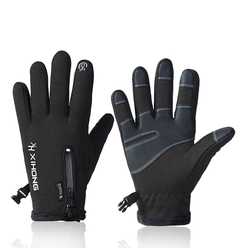 Outdoor Winter Gloves Waterproof Moto Thermal Fleece Lined Resistant Touch Screen Non-slip