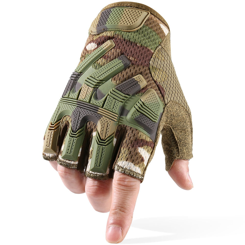 Bicycle Fingerless Glove Half Finger Gloves Tactical Military Army Camo Cycling Hunting Bike Airsoft