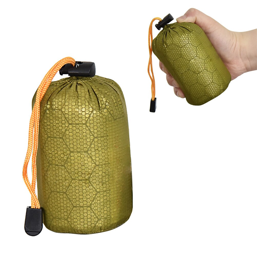 Green Sleeping Bag Storage Bag PE Aluminum Film Outdoor Waterproof Camping Survival Tool