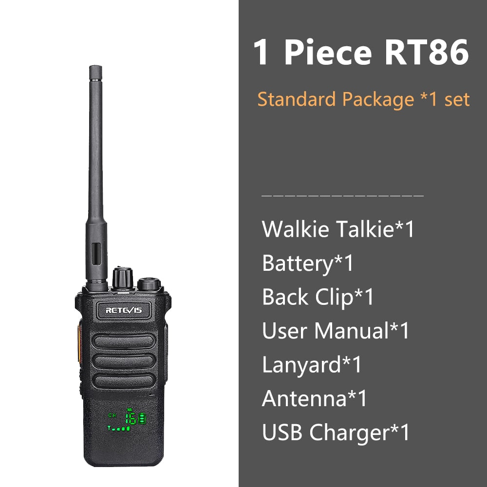 10W Retevis Walkie Talkie Long Range RT86 Walkie-talkies 1/ 2 pcs Two-way radio Powerful