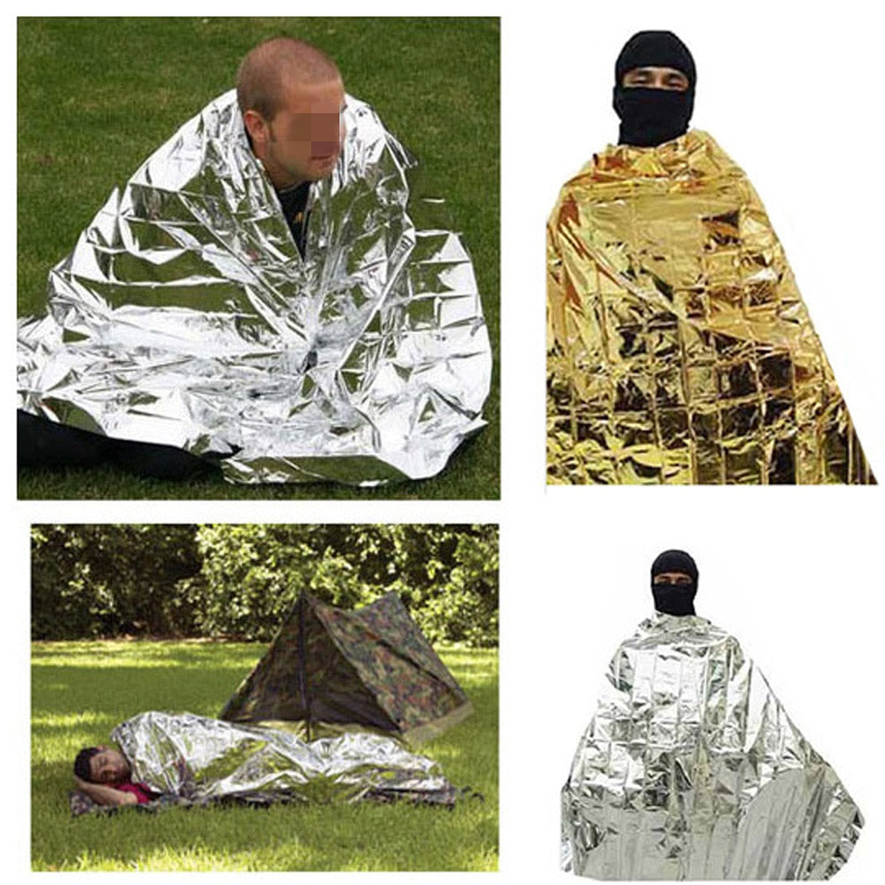 Solar Space Blanket Reflectiv Film Camping Survival Safety Aid Insulating Mylar Thermal