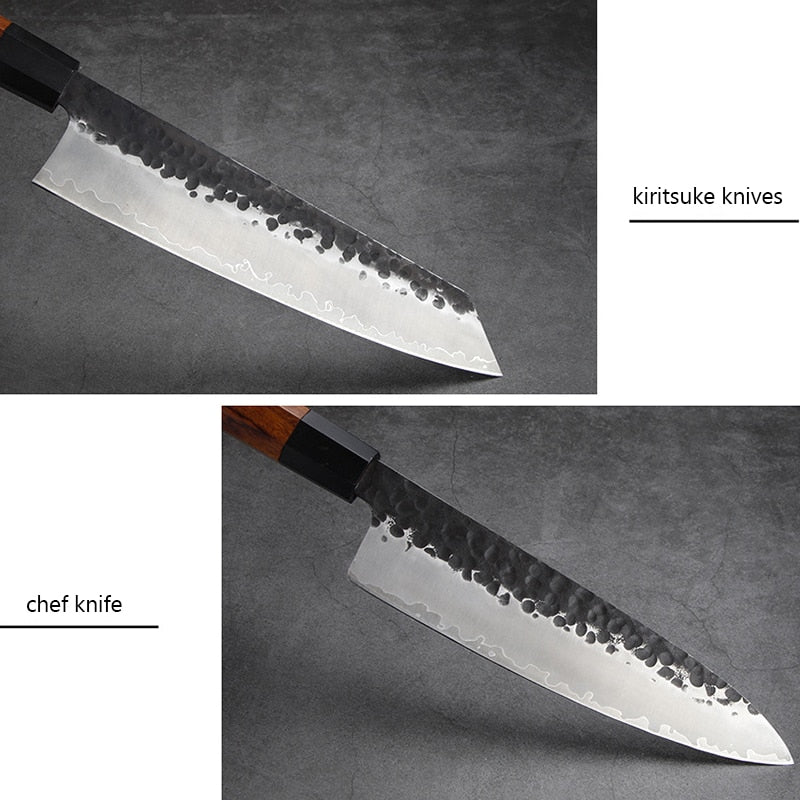 Handmade Clad Steel professional Japanese Kitchen knives Chef Knife Meat Cleaver