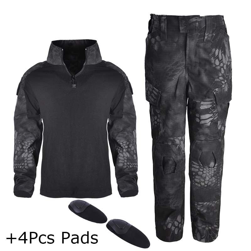 Children's Camo Training Clothes Suit Outdoor Field Camping Hunting Clothes Military Combat