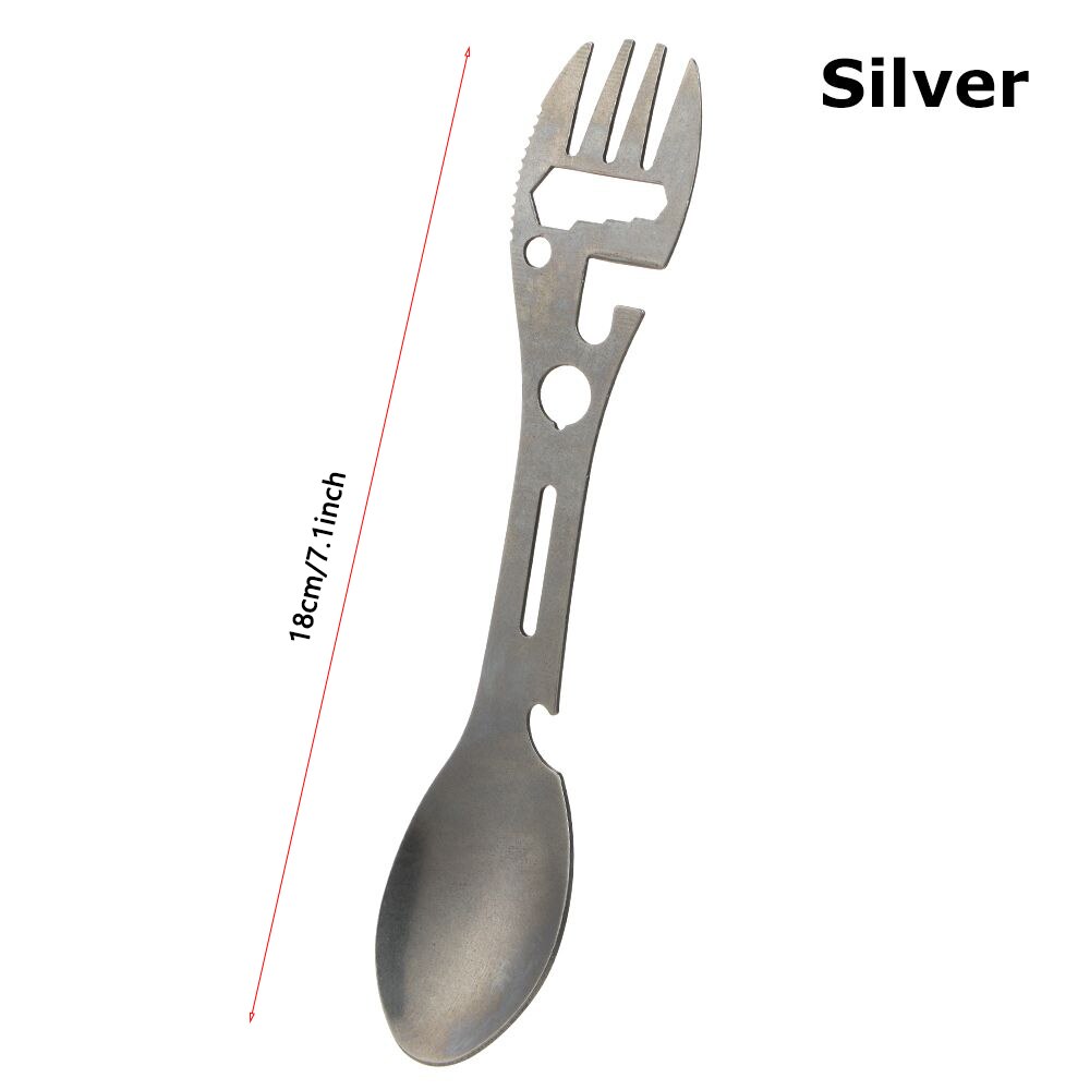 Portable Outdoor Camping Titanium Cookware Cutlery Fork Titanium Long Handle Spoon