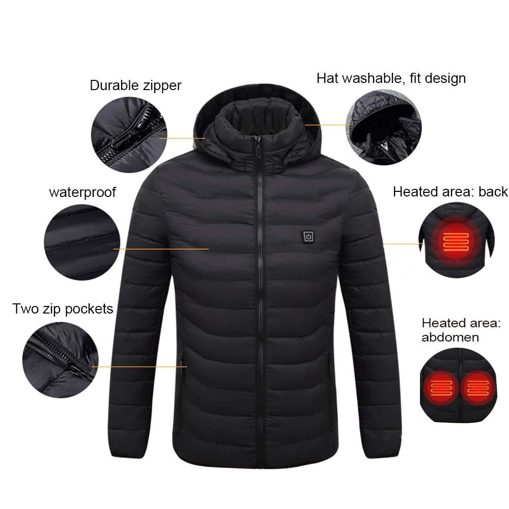 11 Areas Heated Jacket USB Men's Women's Winter Outdoor Electric Heating Jackets