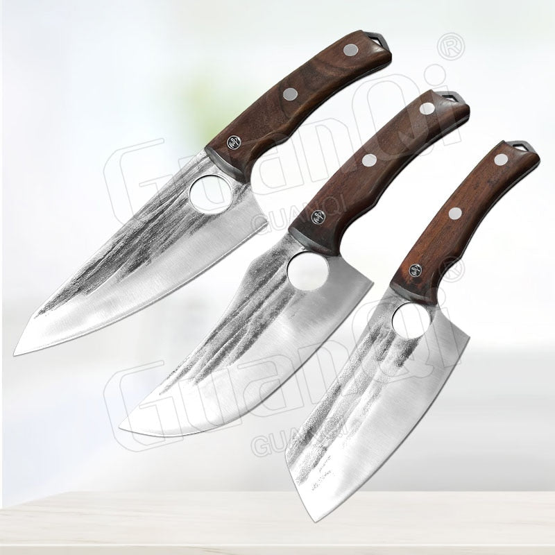 Fish Filleting Knife Stainless Steel Boning Handmade Kitchen Meat Cleaver Camping Cutter Chef Knives