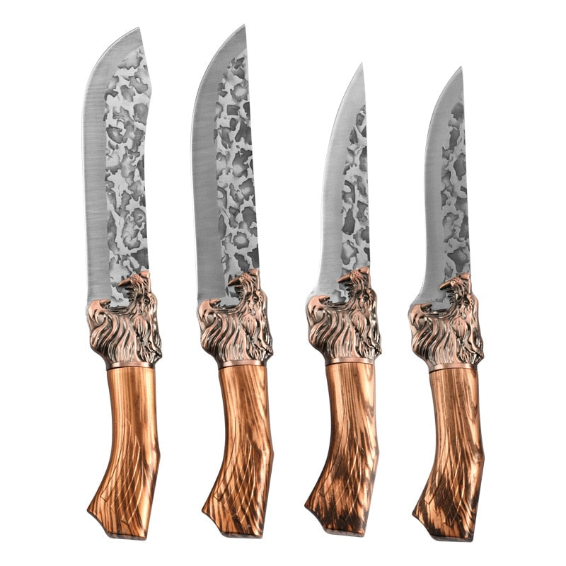 Forged Butcher Kitchen Chef Knife Set Stainless Steel Meat Fish Fruit Vegetables Slicing