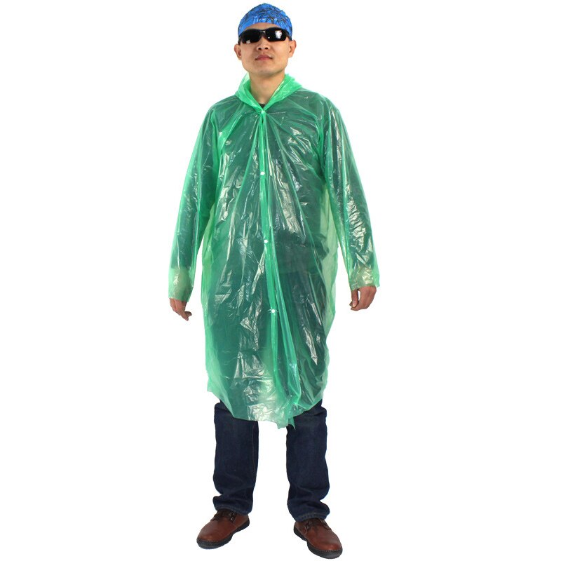 Plastic Rain Cover Portable Rainwear Disposable Outdoor Transparent Raincoat with Hood