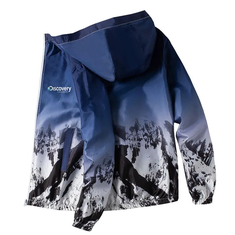 2023 Camping Discovery Rain Jacket Men Waterproof Sun Protection Clothing Quick Dry Skin