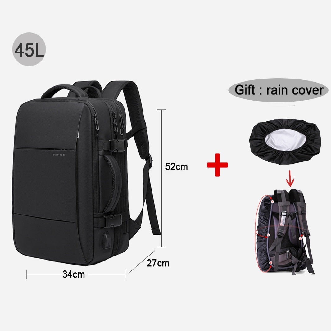 Travel Backpack Men Business Aesthetic School Expandable USB Bag Large Capacity