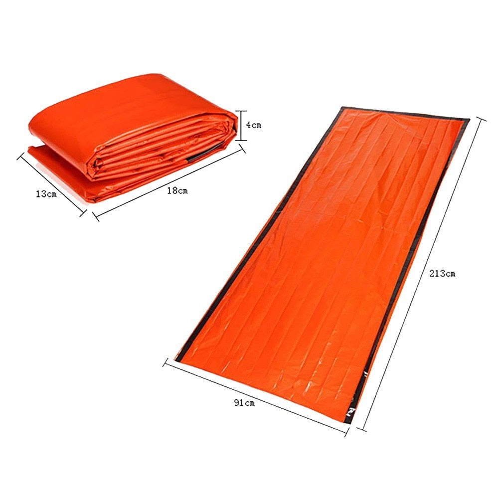 Camping Cold-proof Warm Sleeping Bag Thermal Waterproof 200*91cm Aluminum Film Outdoor