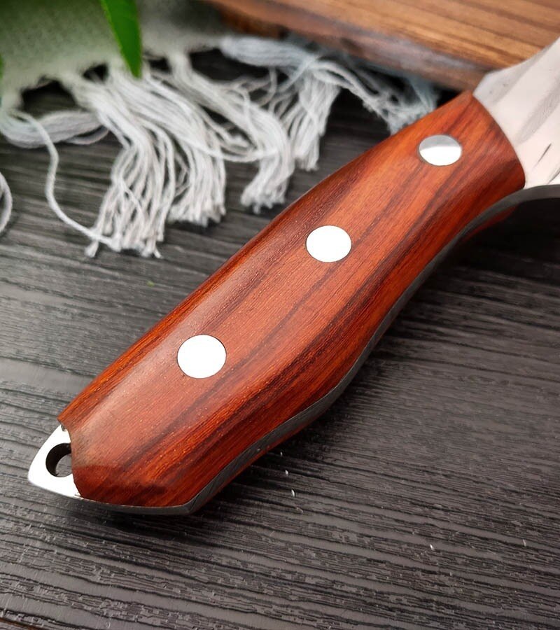 Meat Cleaver Knife Hand Forged Stainless Steel Camping Survival Hunting Knife Fruit Butcher Boning Kitchen Chef